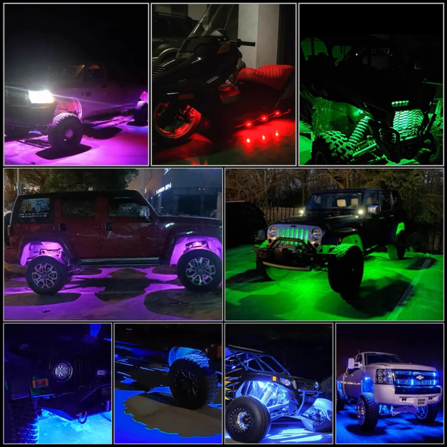 Kit 4 Lumini Ambientale RGB, model "ROCK LIGHT" cu telecomanda si aplicatie telefon, destinate Off-Road, ATV, SSV [4]