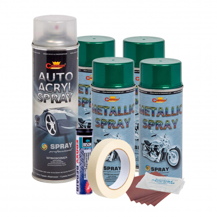 Kit complet reparatie si vopsire jante culoare Verde Metalizat, V4 [1]