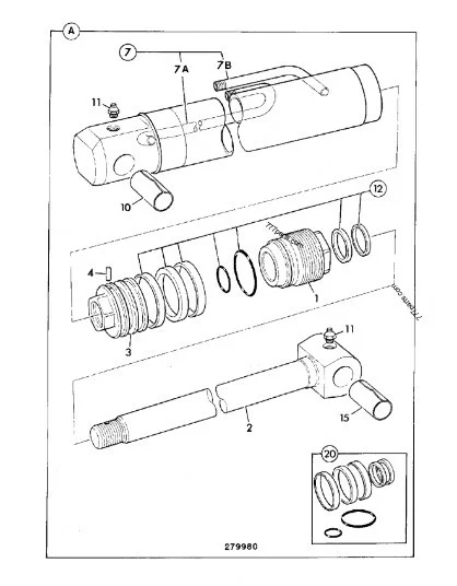 Kit garnituri cilindru hidraulic JCB 70x40mm 991/00100 [2]