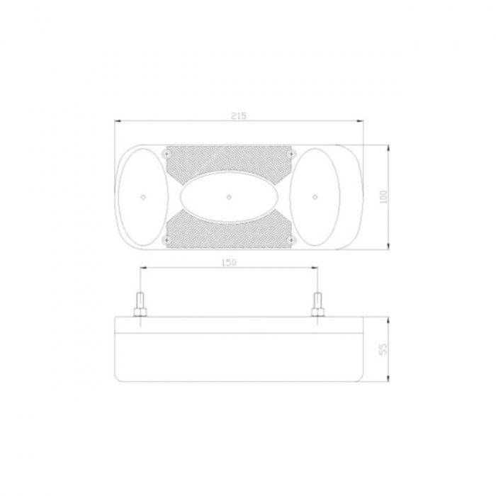 Lampa Spate dreapta 215x100, 5 Funcții, cu marsarier Fristom MD-036-P [5]