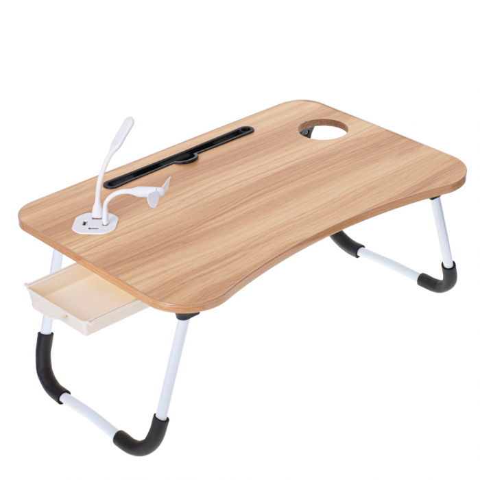 Masuta laptop pliabila 60 x 39,5 cm, cu USB, lampa si ventilator [4]