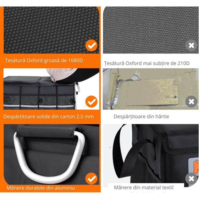Organizator portbagaj auto XXL 60kg cu manere din aluminiu [6]