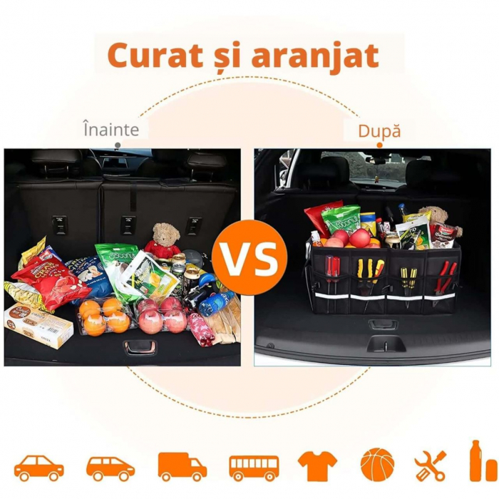 Organizator portbagaj auto XXL 60kg cu manere din aluminiu [5]