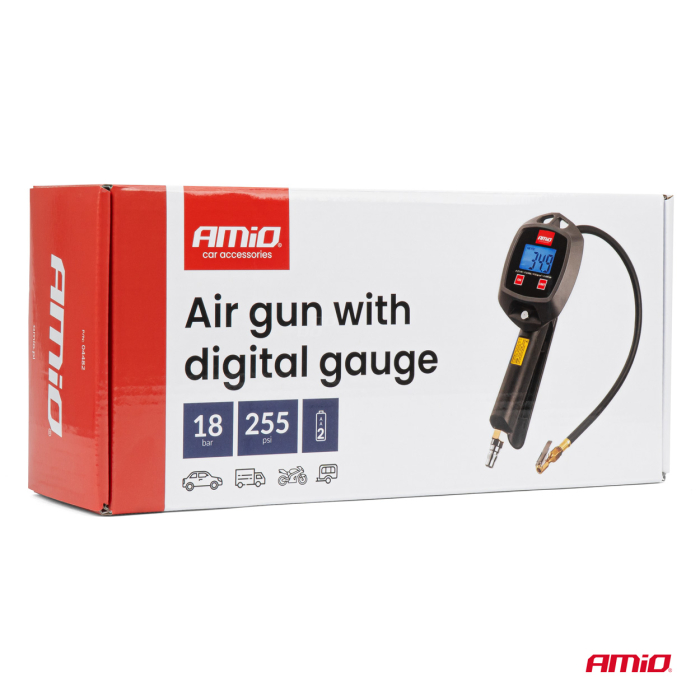 Pistol umflare roți cu manometru digital 18 bar AMIO-04482 – Pistol aer cu manometru digital pentru anvelope [2]