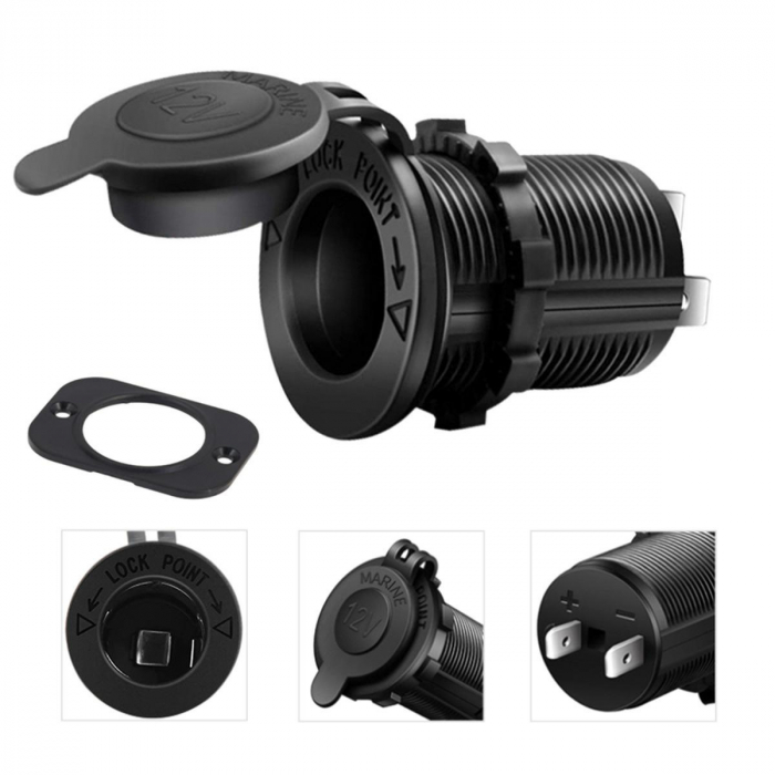 Priza de Bricheta Universala, etansa, pentru vehicule offroad, ATV, SSV, quad, moto sau utilaje agricole, alimentare 12V - 24V [2]