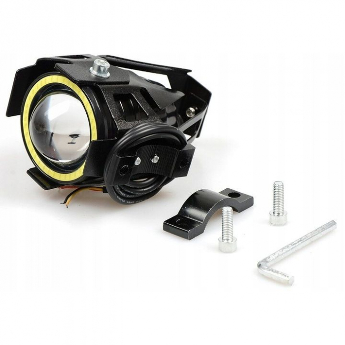 Proiector LED cu Lupa, Angel Eye ALB si Devil Eye RED 12V [3]