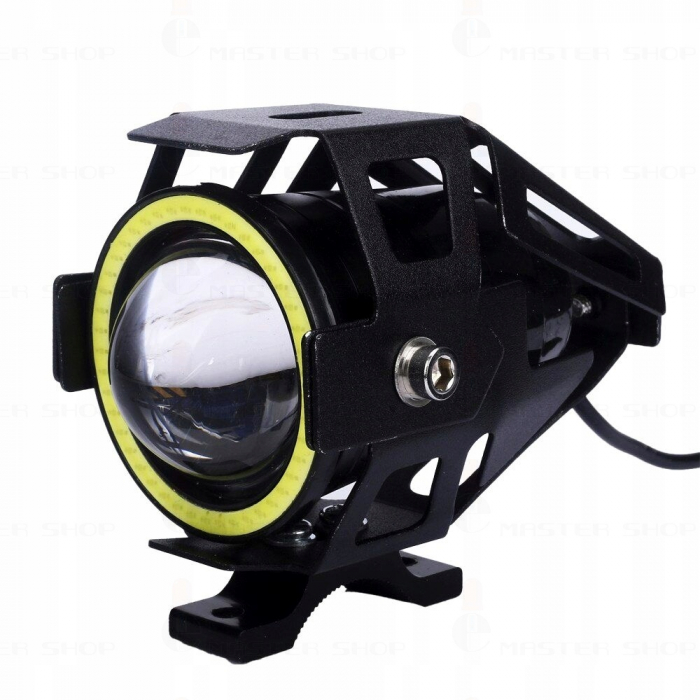 Proiector LED cu Lupa, Angel Eye ALB si Devil Eye RED 12V [6]