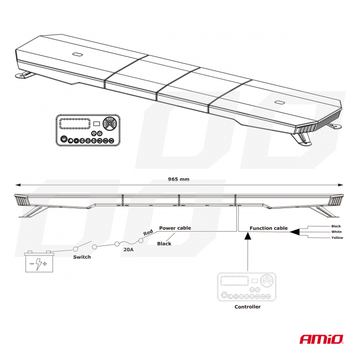 Rampa girofar 12-24V 108 LEDURI 762mm [10]