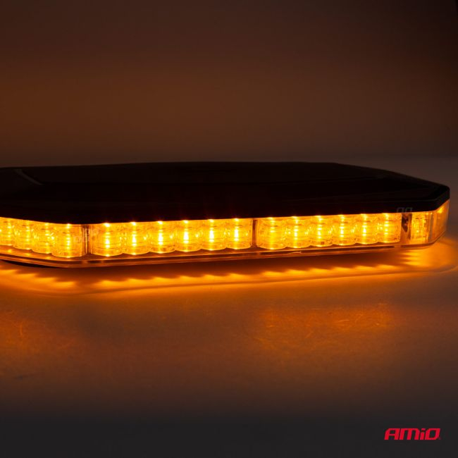 Rampa luminoasa girofar, culoare Orange, alimentare 12-24V, 48 LED-uri, protectie IP56, montaj cu magnet [8]