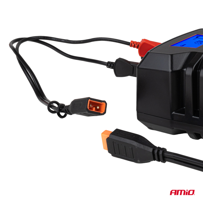 Redresor baterii digital 12V/24V 8A AMIO PRO HOOK – Încărcător profesional pentru AGM, GEL, STD și LiFePO4 [2]