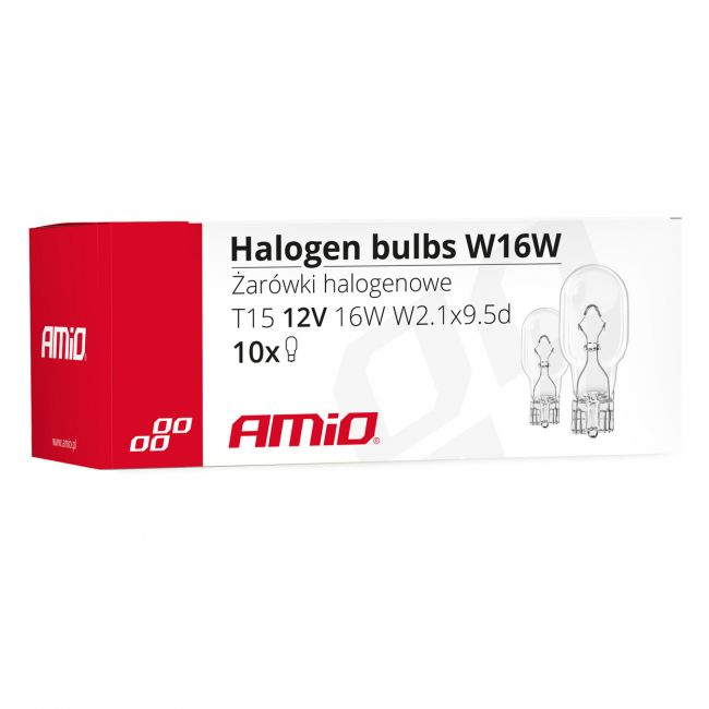 Set 10 becuri cu halogen W16W, T15, 16W, W2.1x9.5d, 12V [3]