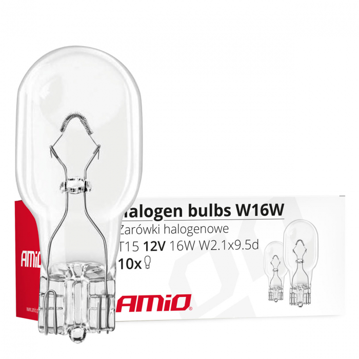 Set 10 becuri cu halogen W16W, T15, 16W, W2.1x9.5d, 12V [2]