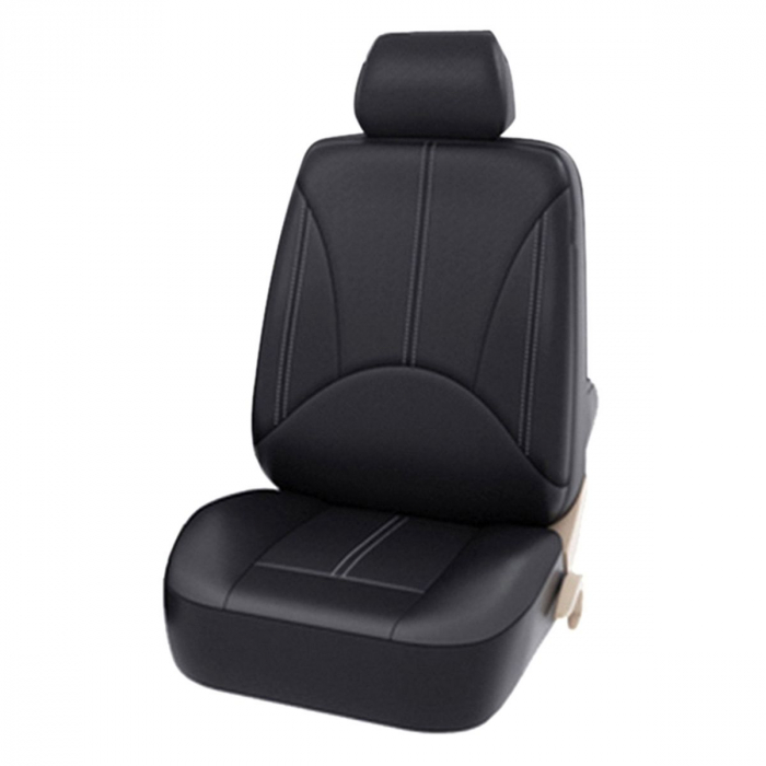 Set huse scaun auto UNIVERSALE din piele ecologica NEGRU AG338E - 11 piese [5]