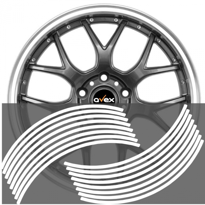 Set 16 inele din autocolant pentru jante culoare Alb Lucios [1]