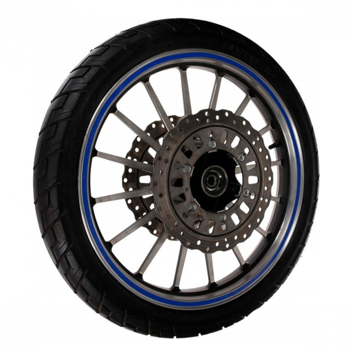 Set 16 ornamente Reflectorizante pentru jante auto, moto, culoare Albastra [3]