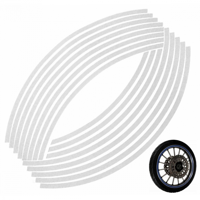 Set 16 ornamente Reflectorizante pentru jante auto, moto, culoare Argintiu [4]