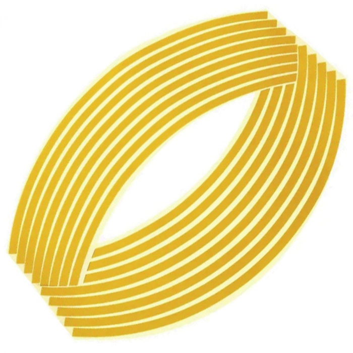 Set 16 ornamente Reflectorizante pentru jante auto, moto, culoare Galben [2]