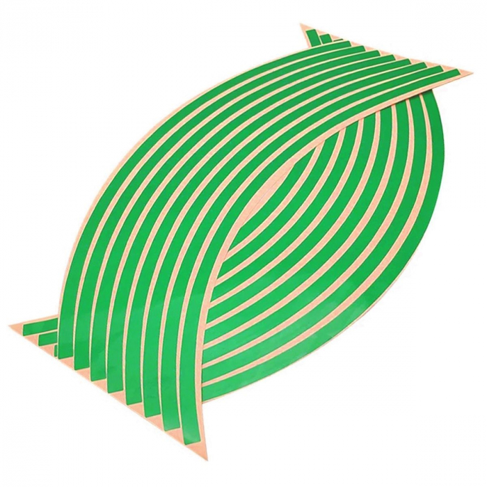 Set 16 ornamente Reflectorizante pentru jante auto, moto, culoare Verde [3]