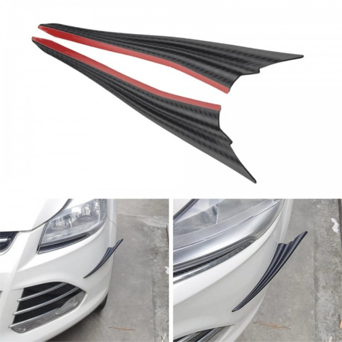 Set 2 aripioare ornamentale bara tuning, model SHARK, finisaj Carbon [3]