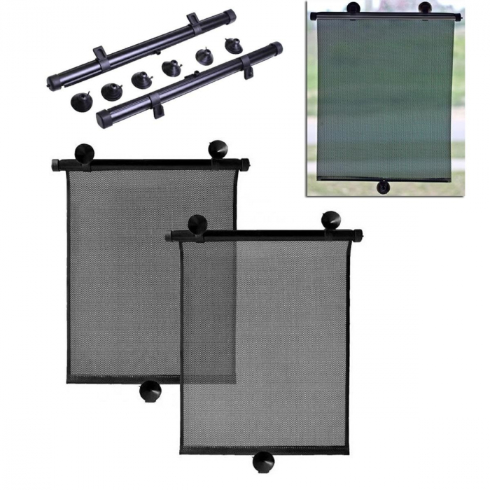 Set 2 buc. jaluzele auto retractabile, latime 40cm, culoare Neagra [6]