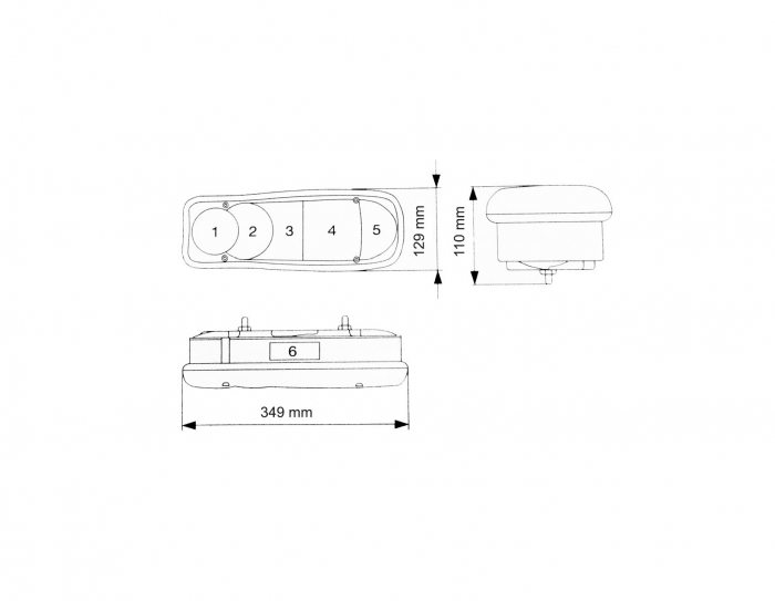 Set 2 lampi STOP Stanga +Dreapta 12-24V 350X129mm , 6 functii FLEX [3]