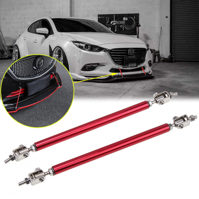 Set 2 Tije din Aluminiu reglabile pentru Consolidare Spoiler, lungime 10cm, culoare Rosu [2]