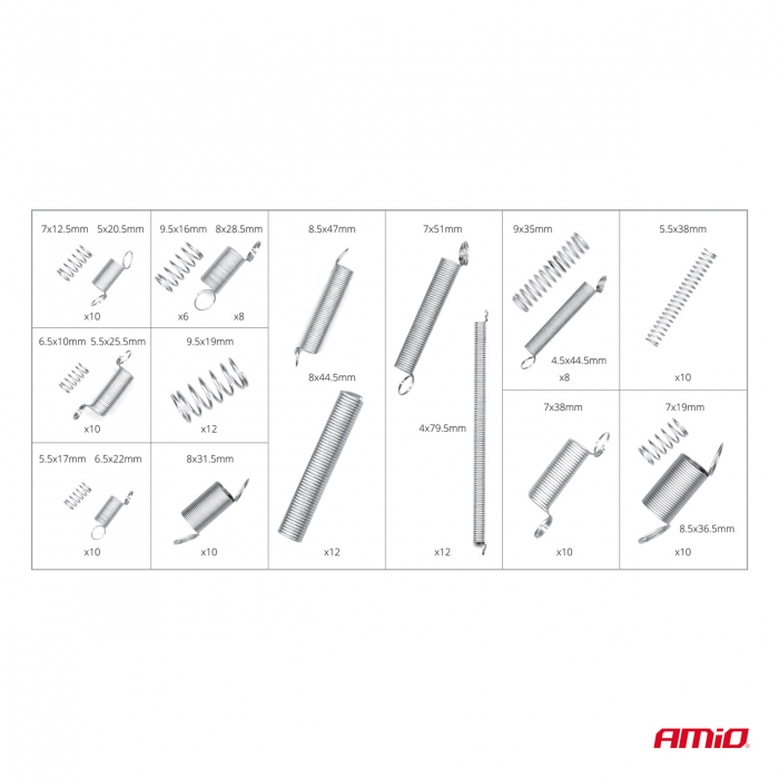 Set 200 arcuri de compresie si extensie de diferite dimensiuni pentru reparatii [2]