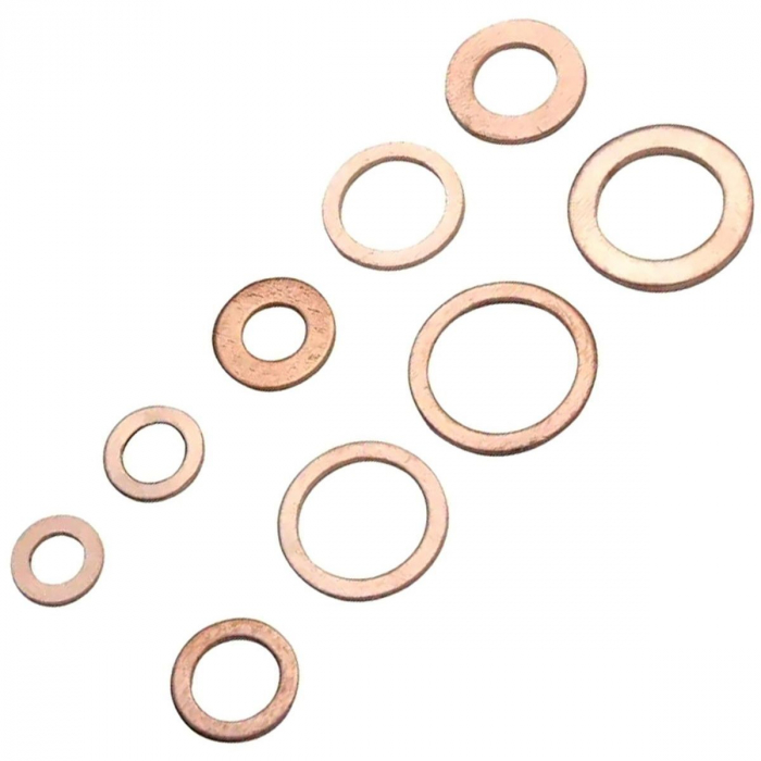 Set 200 de șaibe din cupru, 9 dimensiuni diferite, pentru buson baie de ulei sau alte reparatii [2]