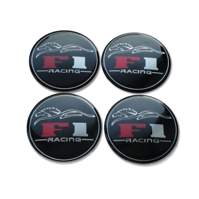Set 4 buc. ornament central janta, model F1 Black, diametru 5cm [2]