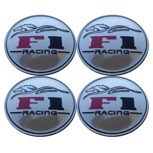 Set 4 buc. ornament central janta, model "F1 Chrome", diametru 5cm [2]