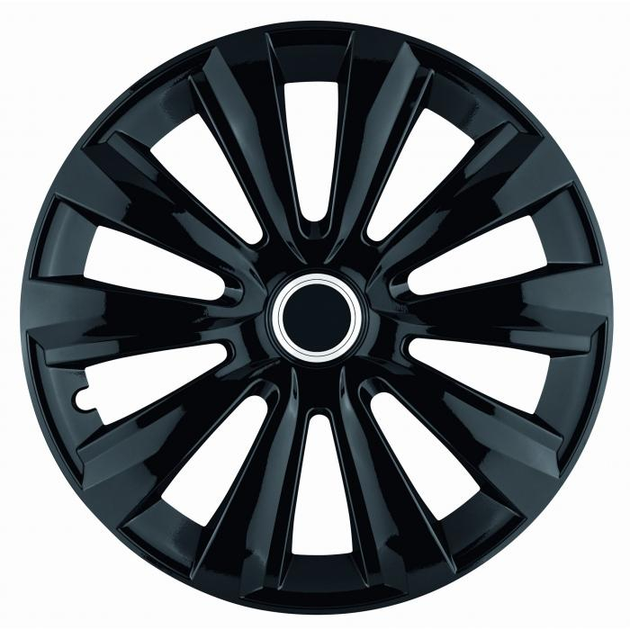 Set 4 capace roti model Delta Black, 15 inch, cu inel cromat [1]