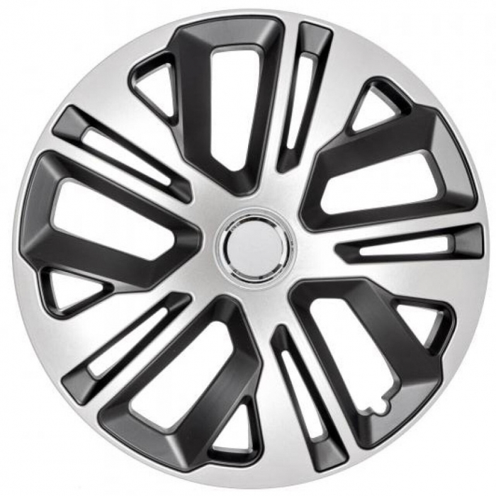 Set 4 capace roti model Raven II, 14 inch, cu inel cromat [1]