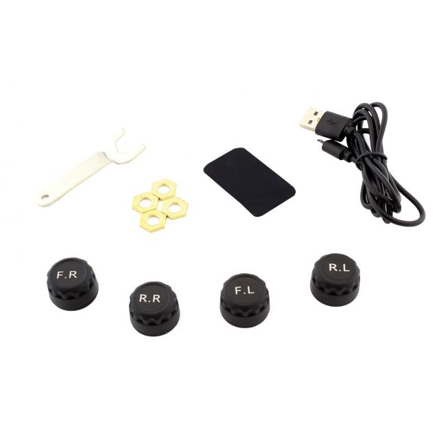 Set 4 senzori de presiune si temperatura anvelope cu afisaj LCD si incarcare Solara, AVX-AG678 [5]
