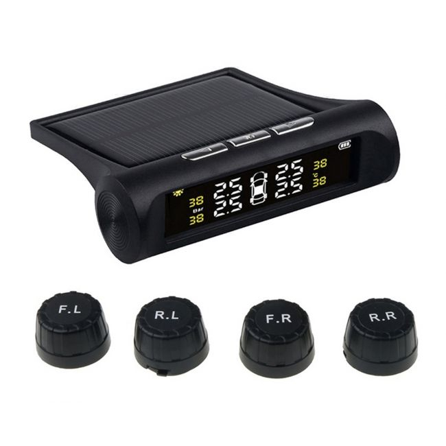 Set 4 senzori de presiune si temperatura anvelope cu afisaj LCD si incarcare Solara, AVX-AG678 [1]