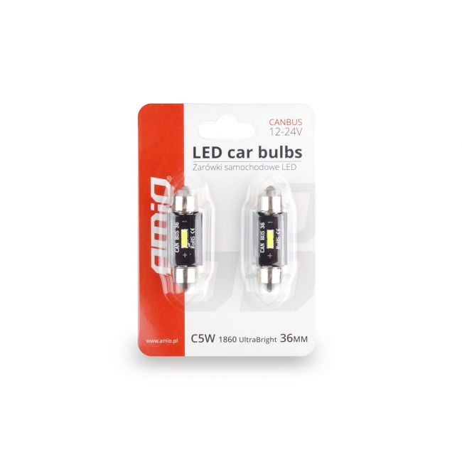 Set becuri auto cu LED CANBUS sofit C5W 1 SMD 36mm Alb 12/24V [2]