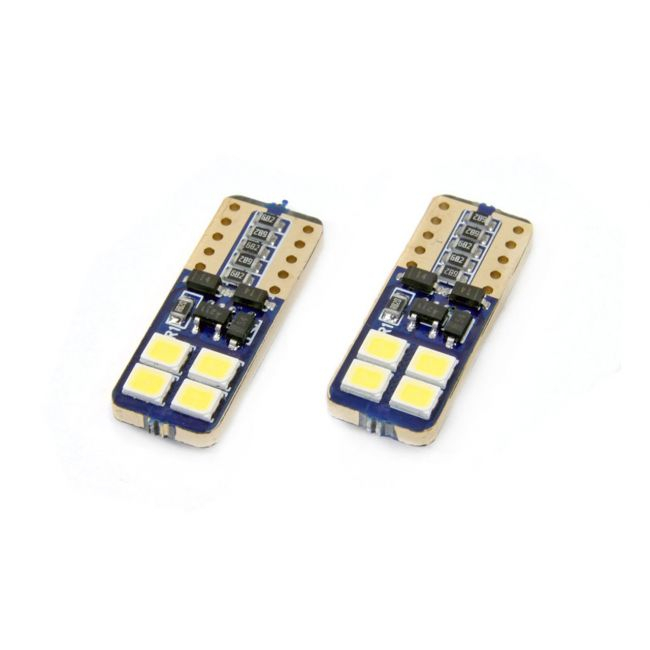 Set becuri auto cu LED CANBUS T10e W5W 8 SMD Alb 12-24V [2]