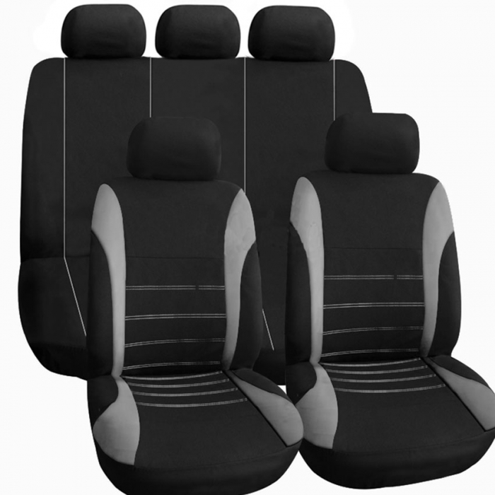 Set huse scaun auto ieftine, Universale 9 piese, model H-LINE - GRI [1]