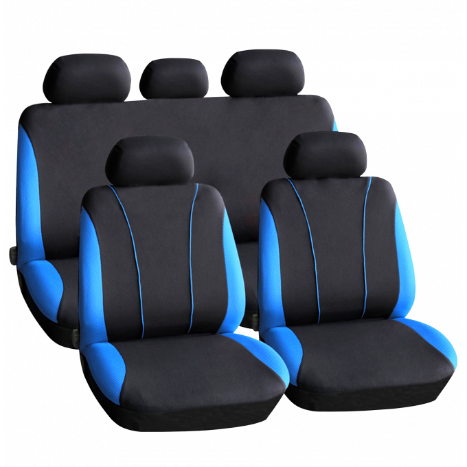 Set huse auto ieftine, Universale 9 piese, model V-Style - ALBASTRU [1]