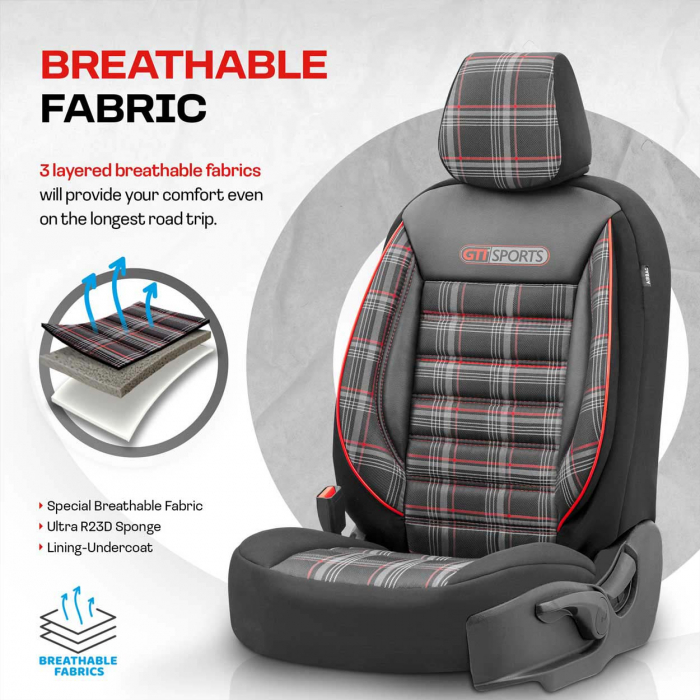Set huse scaun auto PREMIUM, Universale, fractionate, OTOM GTI SPORT 801 [7]