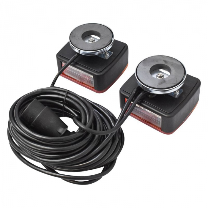 Set lampi magnetice pentru remorca, fisa 7 pini, cablu intre stopuri de 2.5m, cablu 7.5m 12V [4]