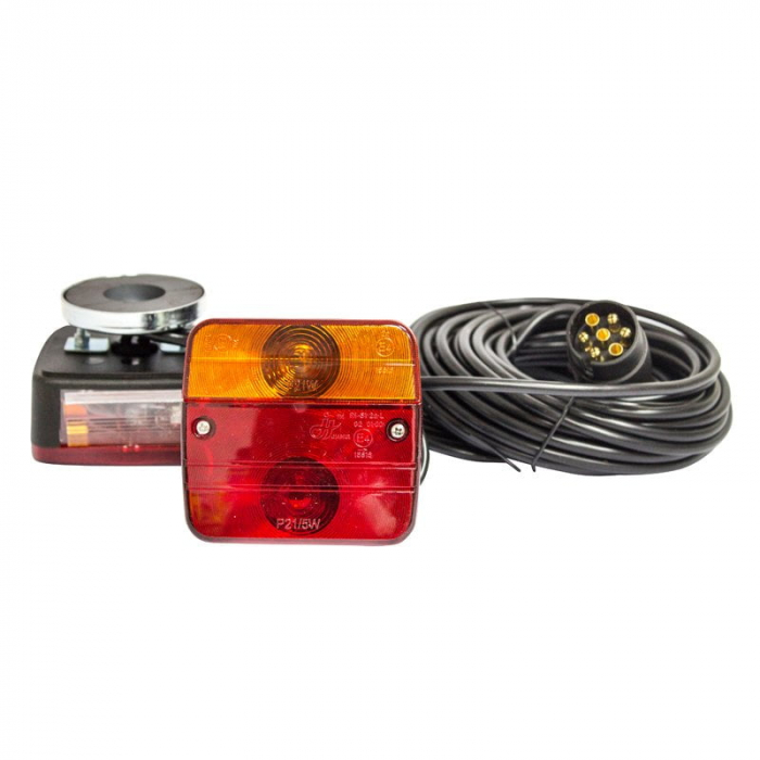 Set lampi magnetice pentru remorca, fisa 7 pini, cablu intre stopuri de 2.5m, cablu 7.5m 12V [2]