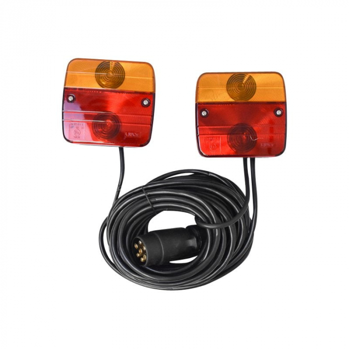 Set lampi magnetice pentru remorca, fisa 7 pini, cablu intre stopuri de 2.5m, cablu 7.5m 12V [3]