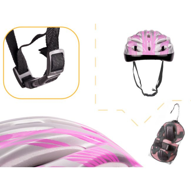 Set Protectie pentru copii, 7 piese, model BIKE, culoare Roz [2]