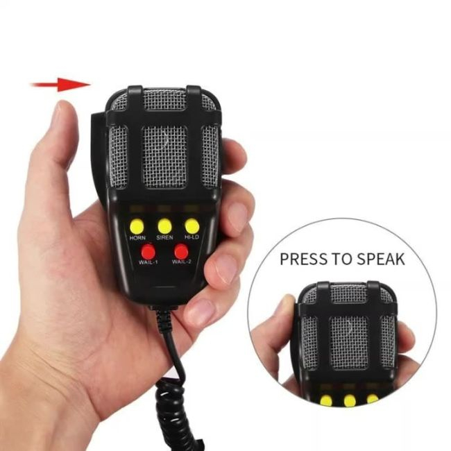 Sirena Profesionala cu 5 Tonuri si Microfon, putere 100W, 12V [3]