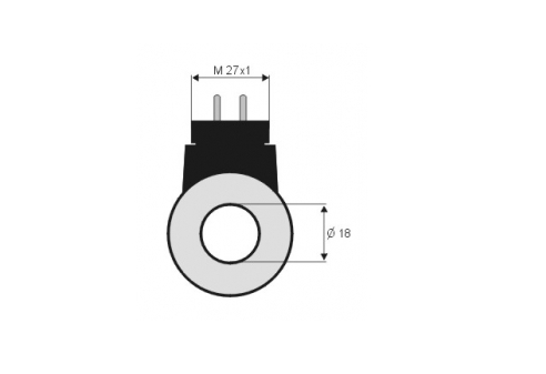 Solenoid electroventil 24V 18x40 mm M27x1 Bar Cargolift, Anteo, Dautel Hydac 3003138 [2]