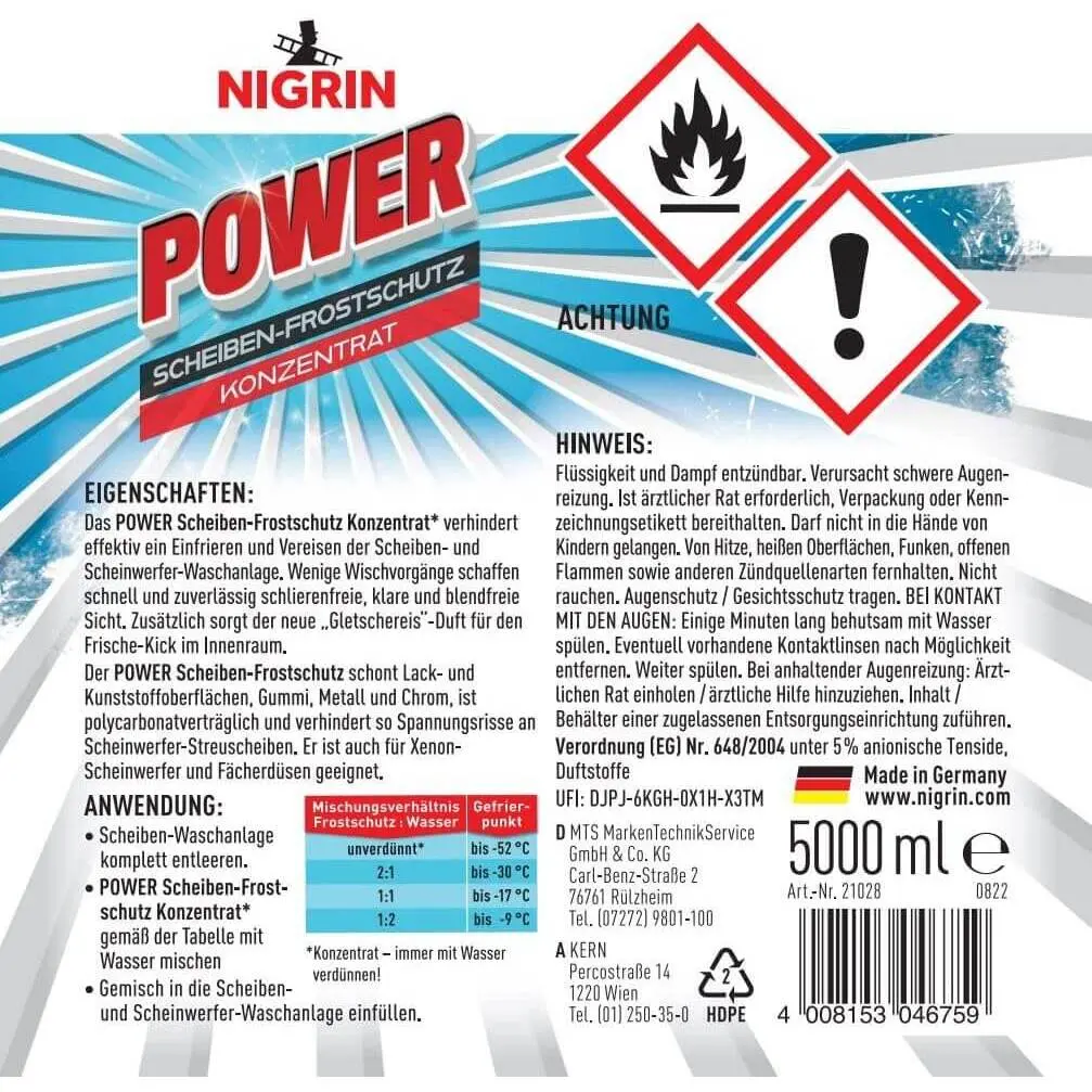Solutie parbriz iarna 5l, concentratie - 60°C NIGRIN - BAURENT PIESE [3]