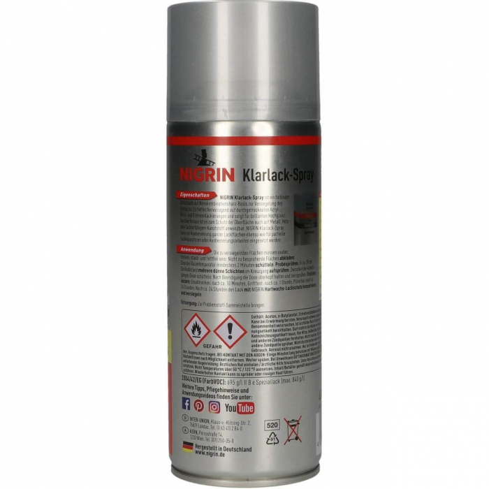 Spray etansare vopsea - lac incolor 400ml Nigrin - BAURENT PIESE [2]