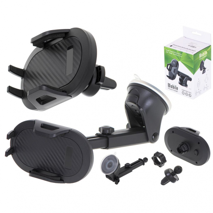 Suport de telefon 2in1 cu prindere in parbriz sau grila de ventilatie [9]