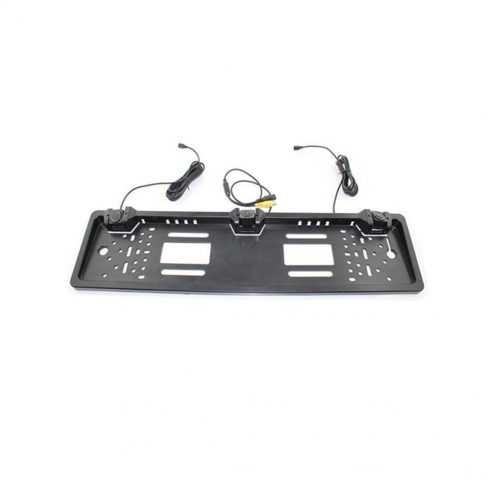 Suport numar auto cu camera video si 2 senzori parcare 12V (afiseaza distanta pe ecranul camerei) Cod: JCS-041-2-22 [3]