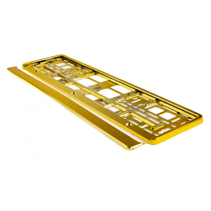 Suport numar inmatriculare din plastic, calitate Premium, culoare AURIU [3]